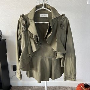 100% cotton jacket in army green or khaki in perfect condition Size XS